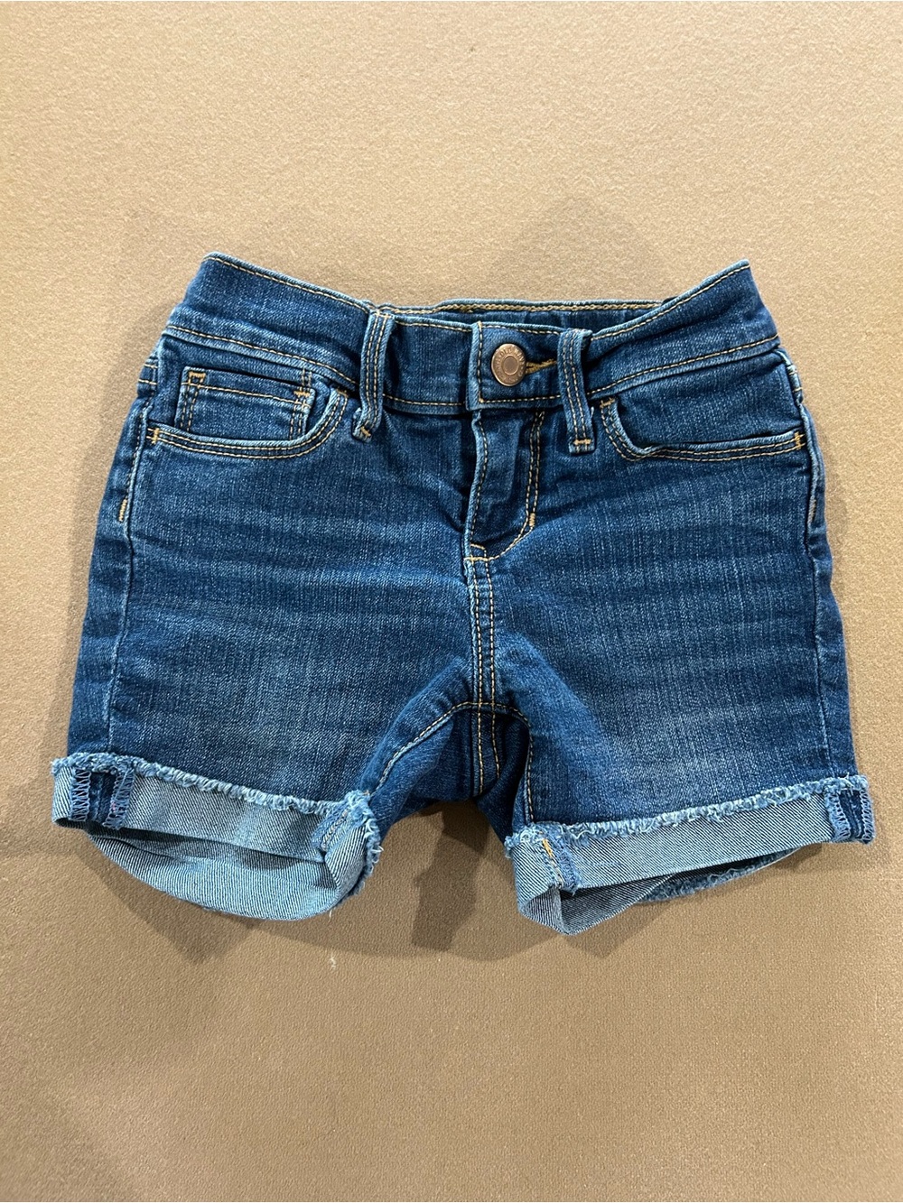 Girls Blue Denim Roll-Cuff Shorts